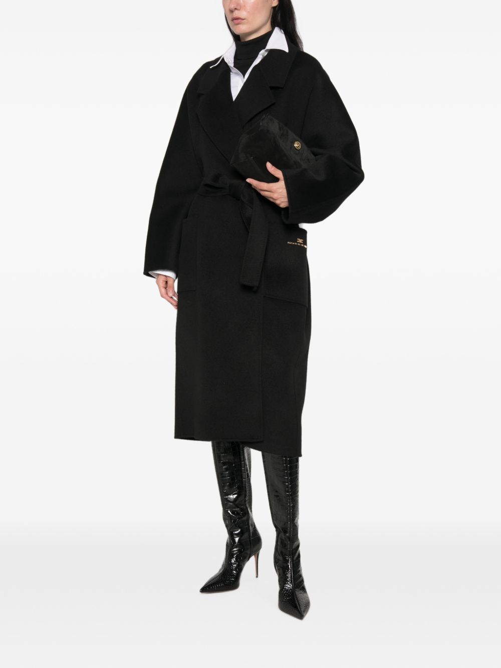 Elisabetta Franchi Coats BLACK BLACK