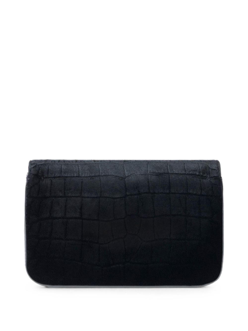Elisabetta Franchi Crocodile-Effect Shoulder Bag BLACK