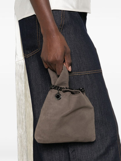Stella McCartney Chain-Trim Suede Shoulder Bag BROWN