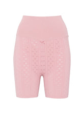 JW Anderson Pointelle Knit Bow Shorts PINK