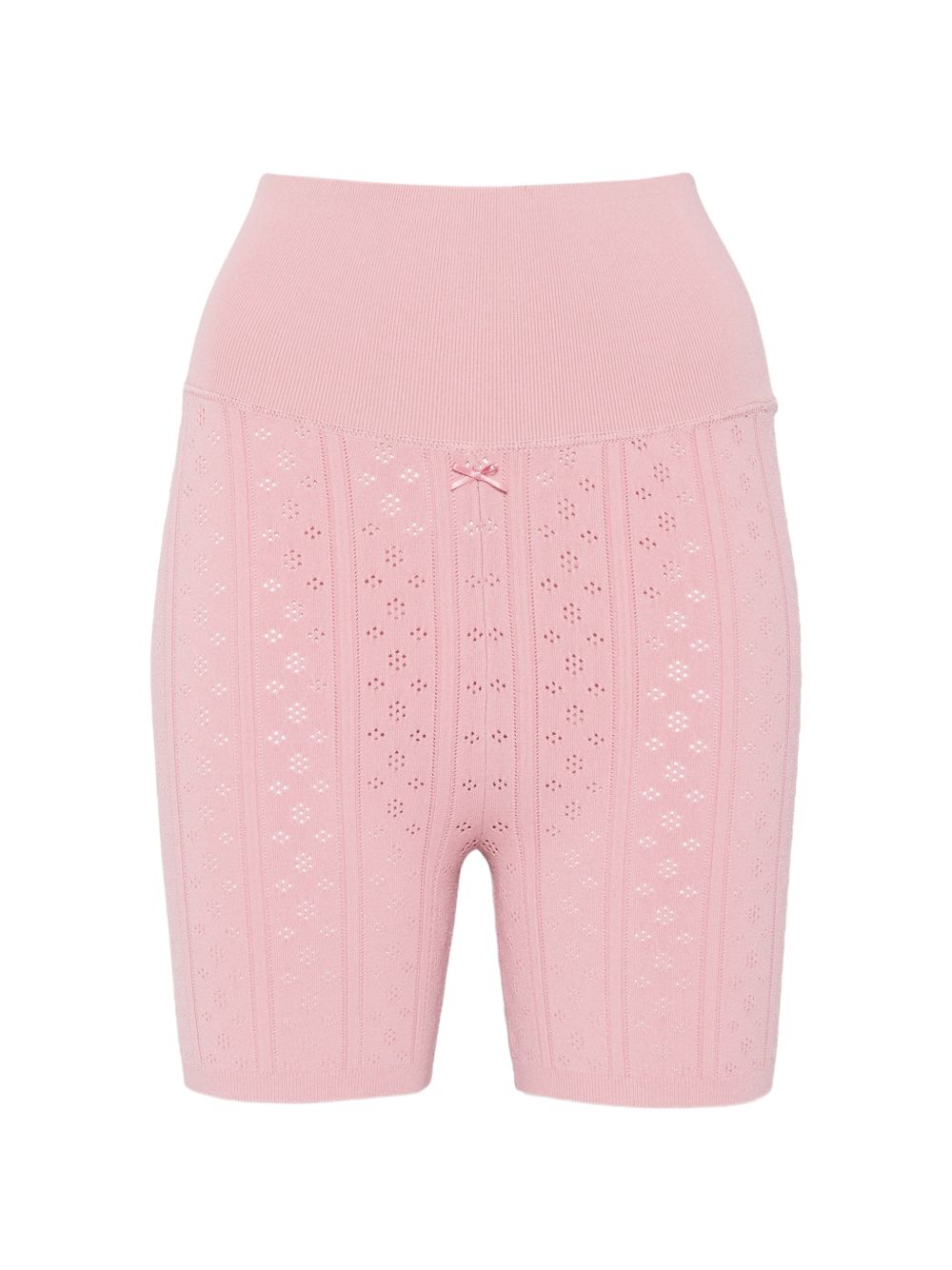 JW Anderson Pointelle Knit Bow Shorts PINK