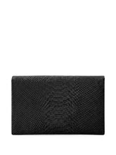 Elisabetta Franchi Crocodile-Effect Flap Clutch BLACK