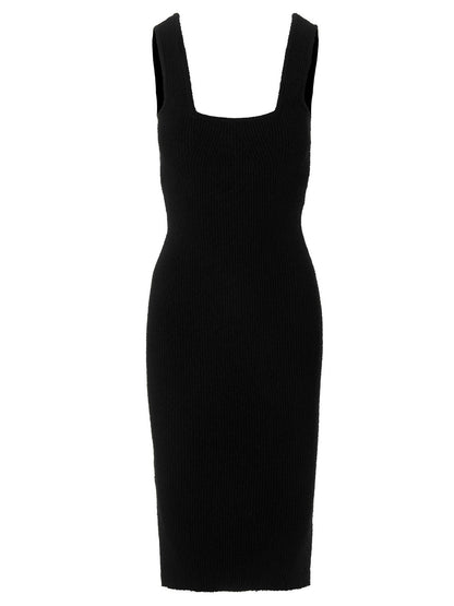 WARDROBE.NYC Knit Midi Dress Black