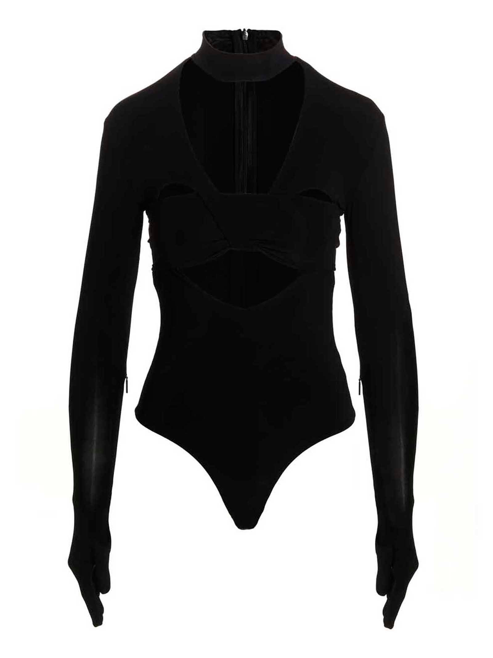 Ambush Heart Shaped Gloves Bodysuit Black