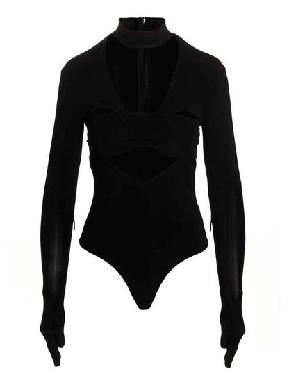 Ambush Heart Shaped Gloves Bodysuit Black