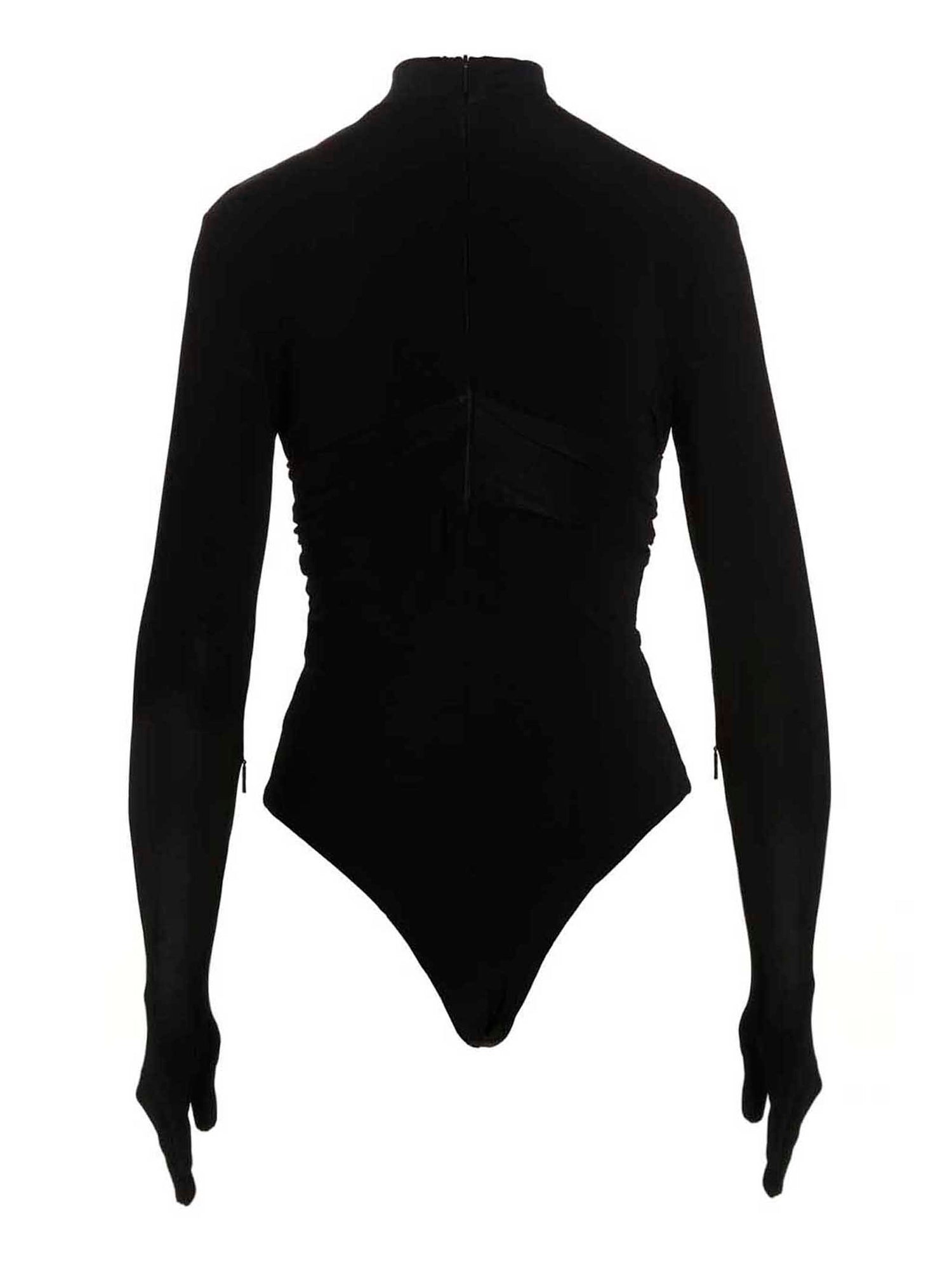 Ambush Heart Shaped Gloves Bodysuit Black