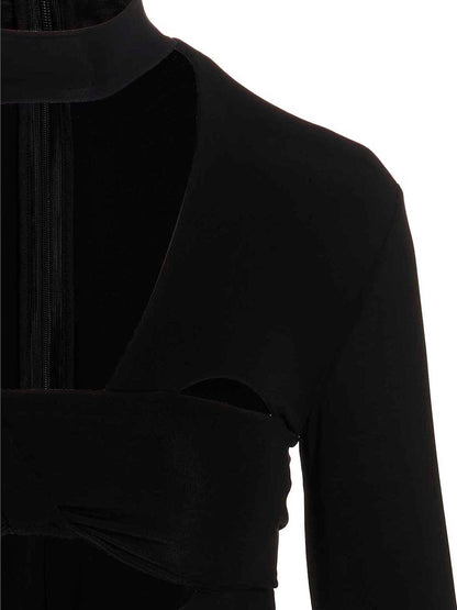 Ambush Heart Shaped Gloves Bodysuit Black