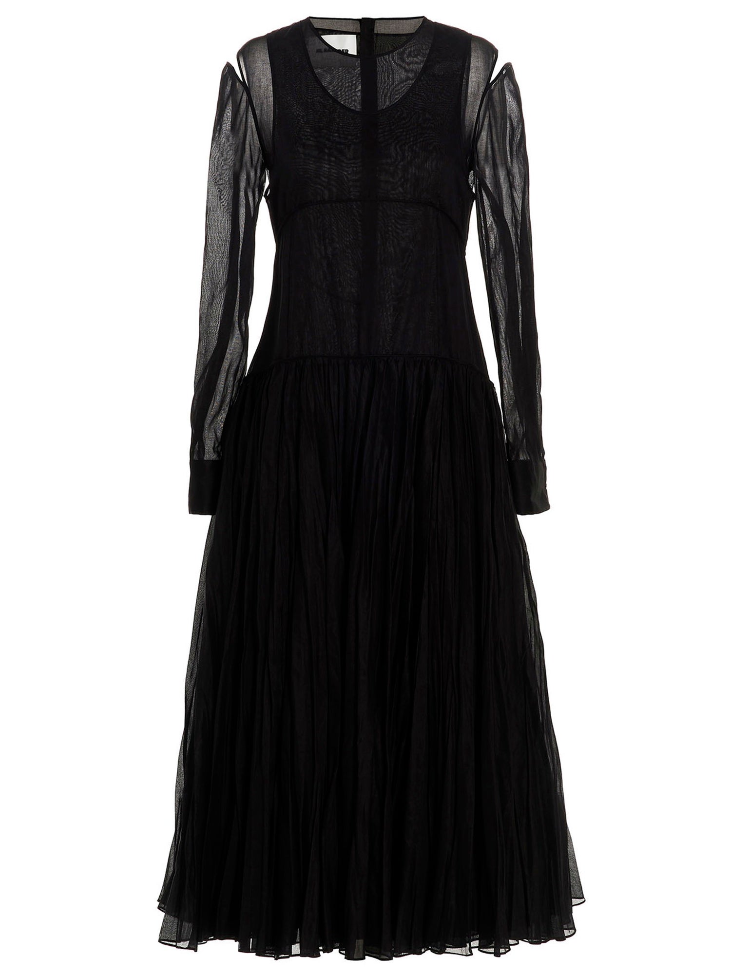 Jil Sander Pleated Skirt Dress Black