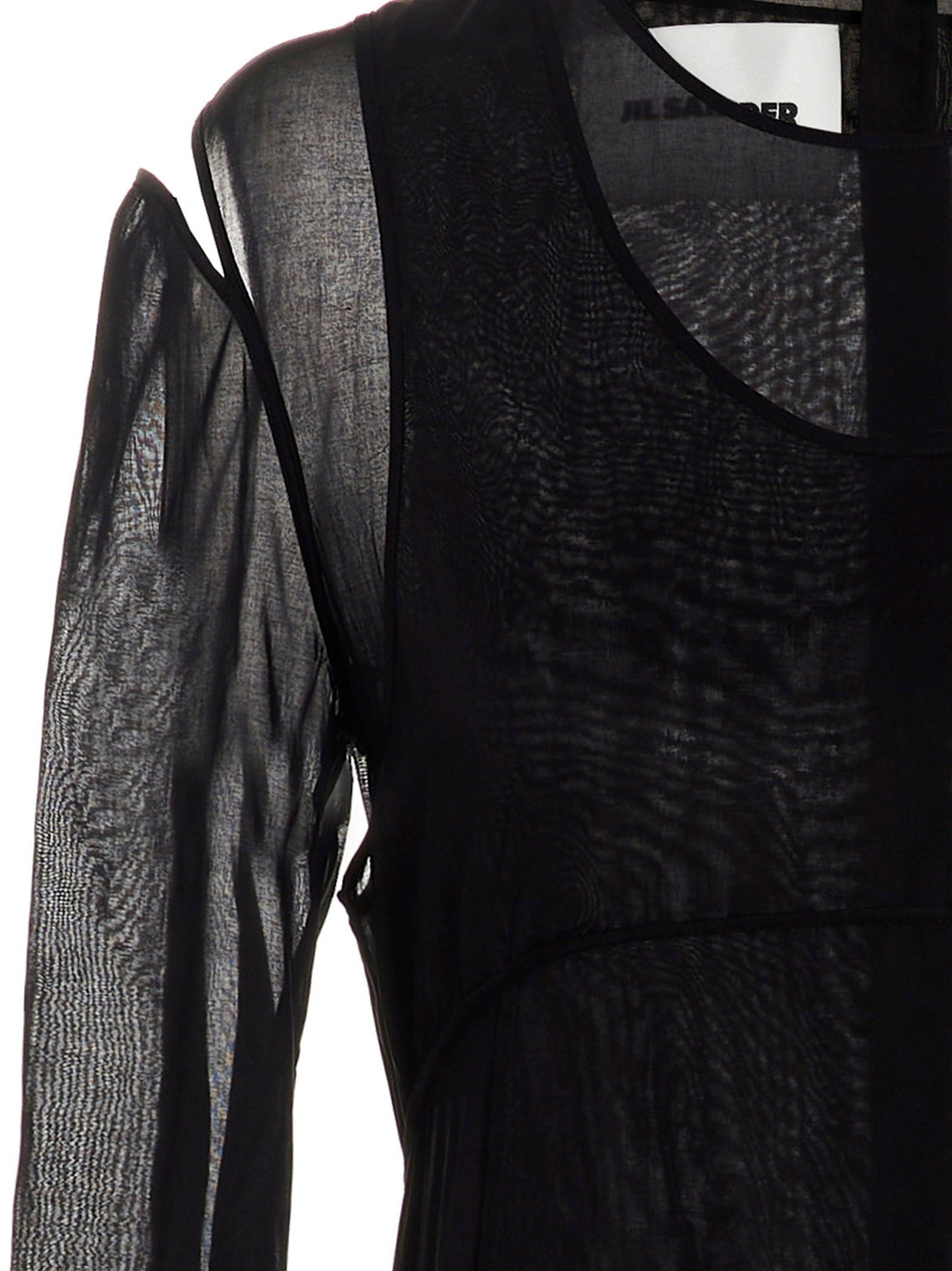 Jil Sander Pleated Skirt Dress Black