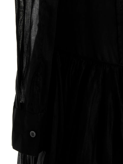 Jil Sander Pleated Skirt Dress Black