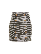Balmain Lurex Zebra Skirt Multicolor
