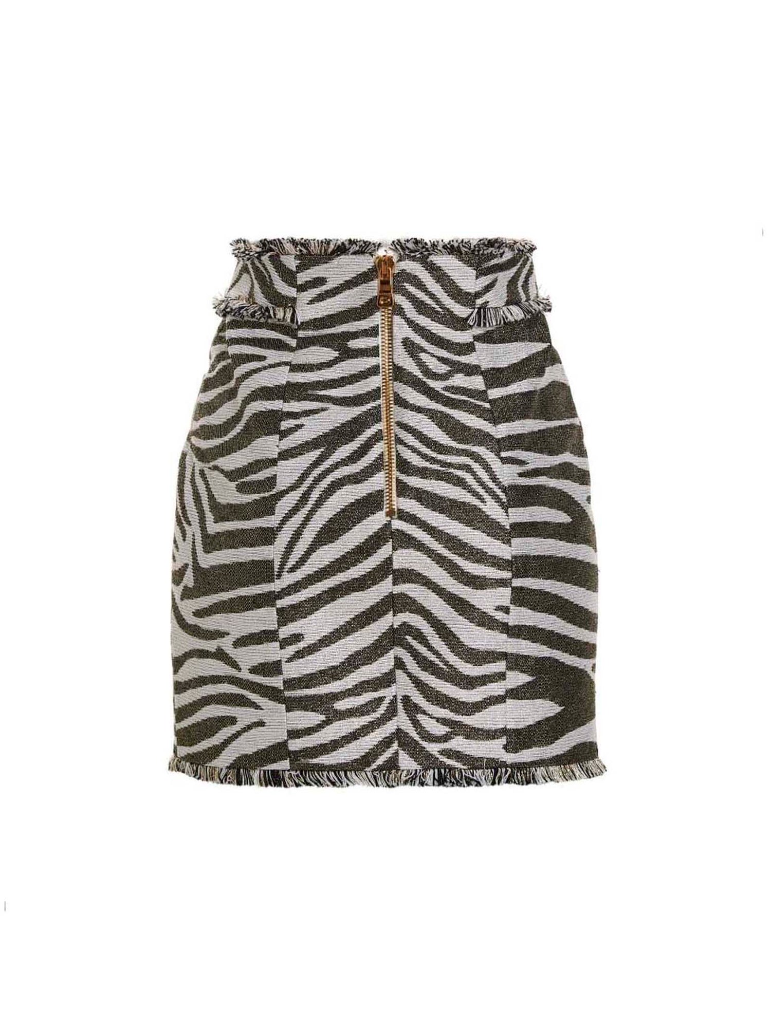 Balmain Lurex Zebra Skirt Multicolor