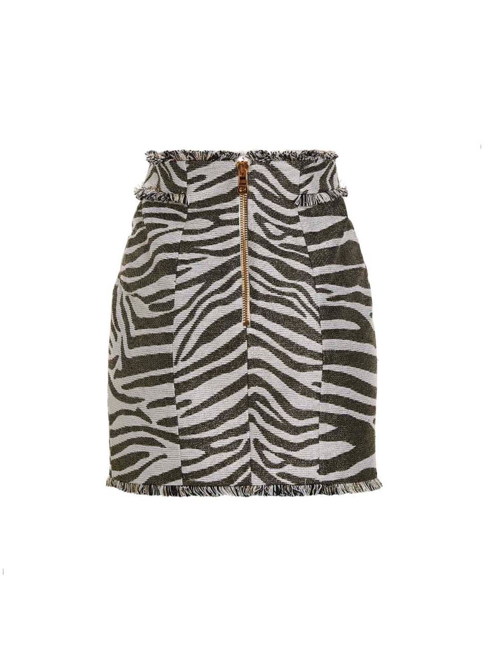 Balmain Lurex Zebra Skirt Multicolor