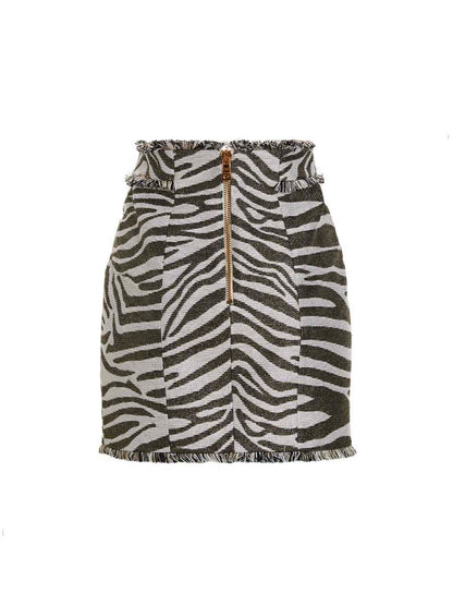Balmain Lurex Zebra Skirt Multicolor