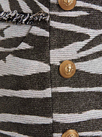 Balmain Lurex Zebra Skirt Multicolor