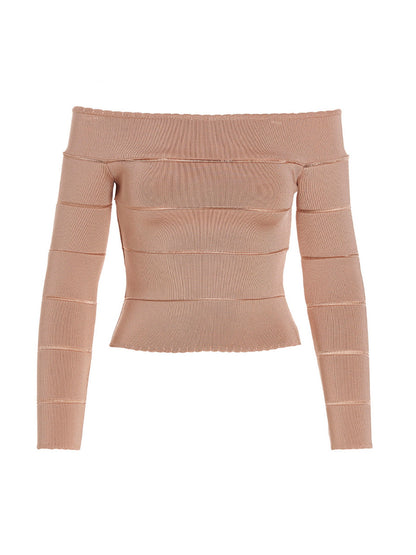 Alexandre Vauthier Off-shoulder Top Pink