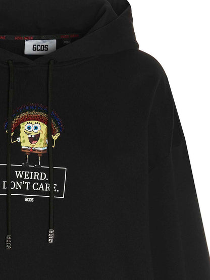 Gcds Dont Care Capsule Hoodie With Dont Care Capsule Black