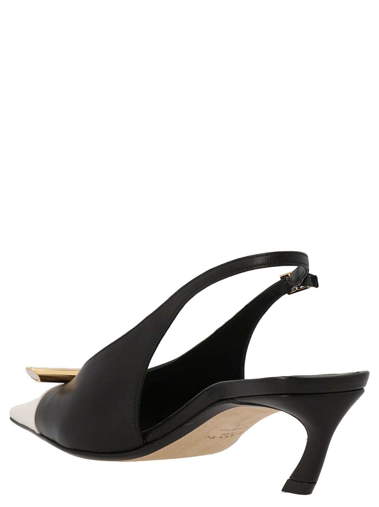 Lanvin Bico Slingbacks White/black