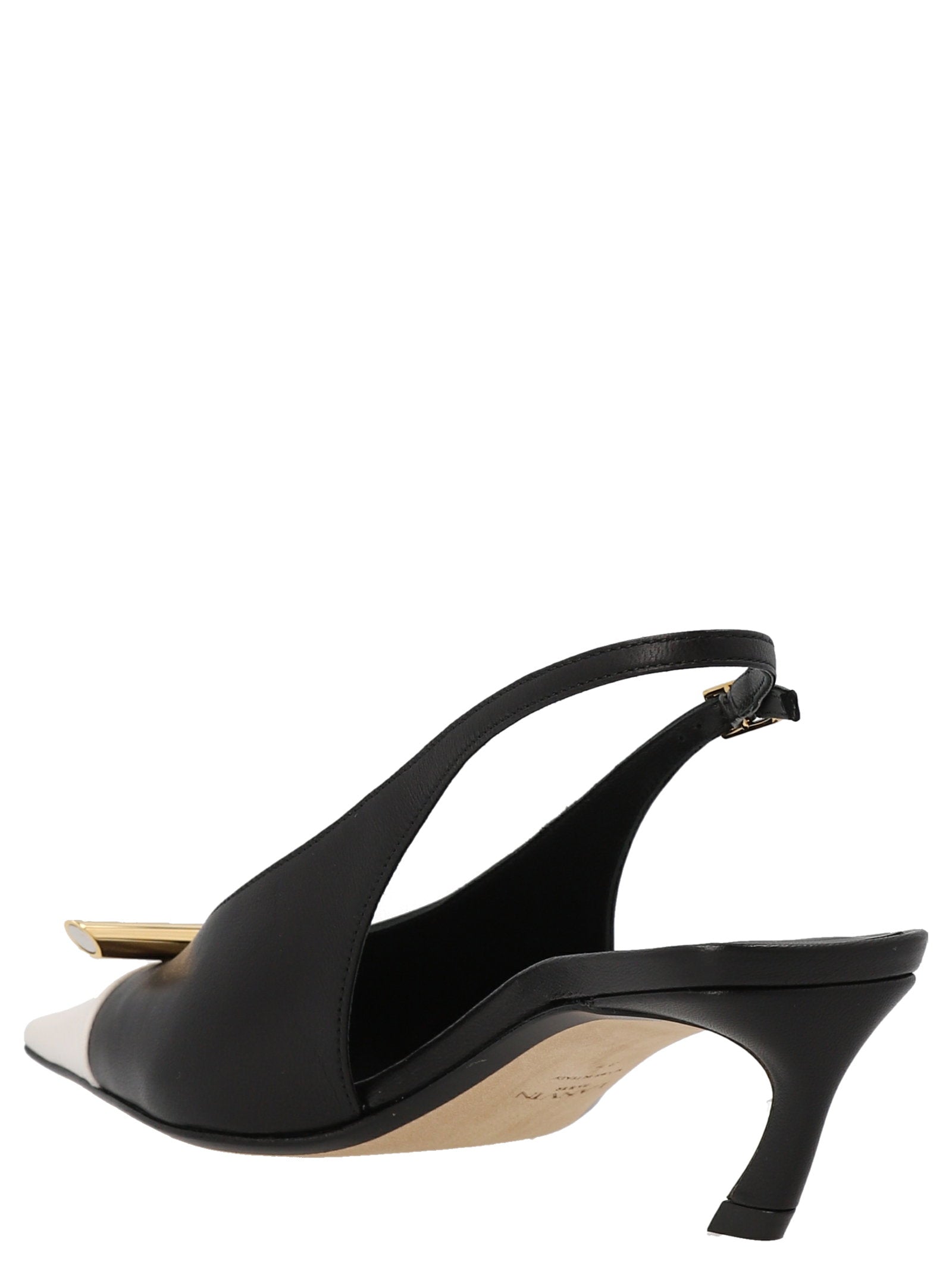 Lanvin Bico Slingbacks White/black