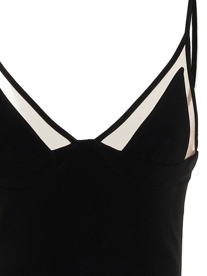 David Koma Open Leg Cami Dress Black