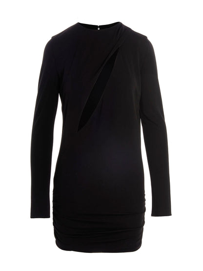 Versace Cut Out Jersey Dress Black