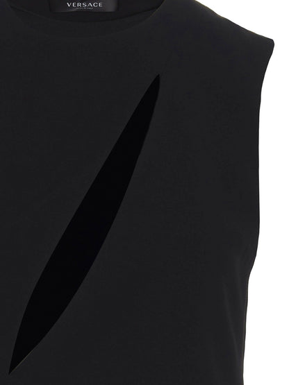 Versace Cut Out Midi Dress Black