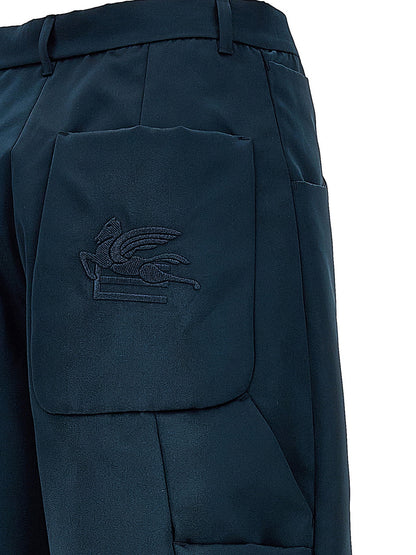 Etro Pegaso Cargo Pants Blue