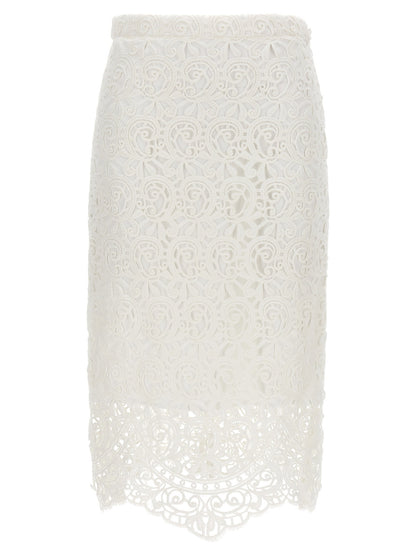 Burberry Lace Skirt White