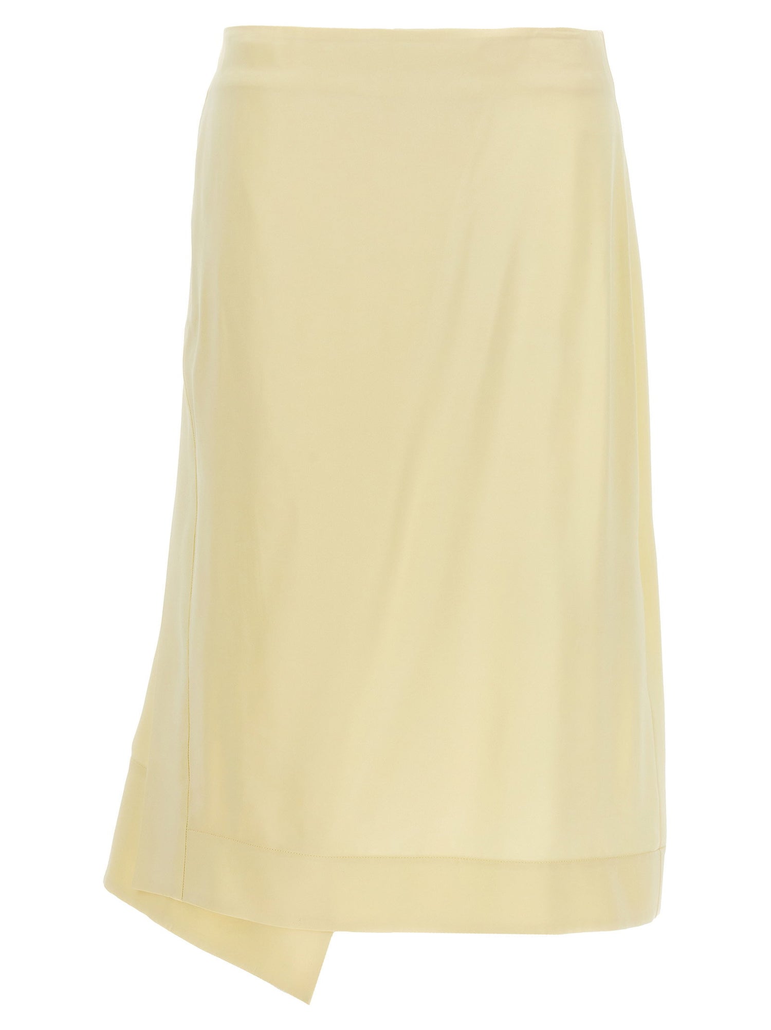 Jil Sander Satin Skirt With Side Slit Yellow