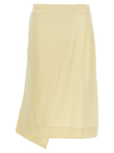 Jil Sander Satin Skirt With Side Slit Yellow
