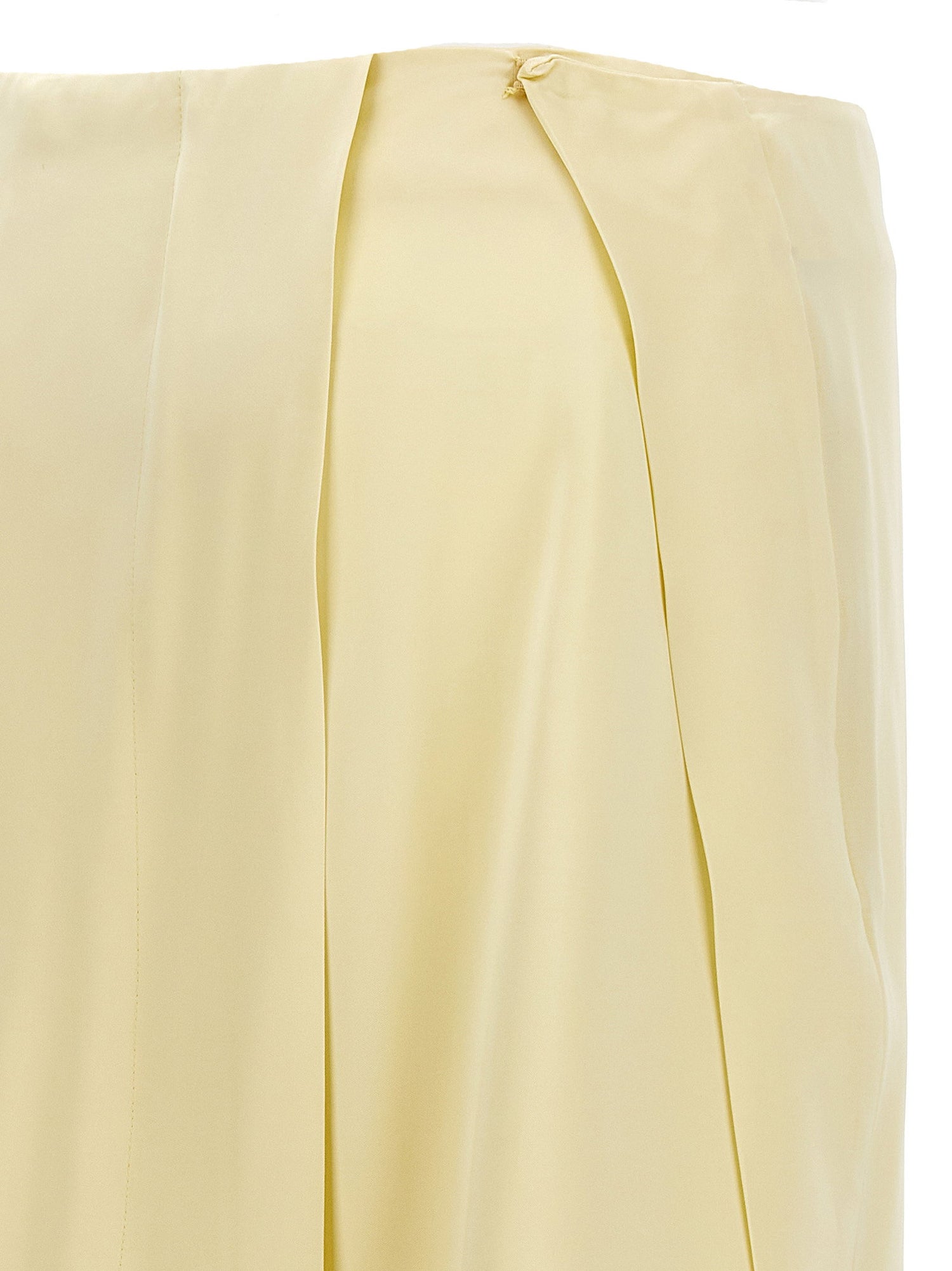 Jil Sander Satin Skirt With Side Slit Yellow