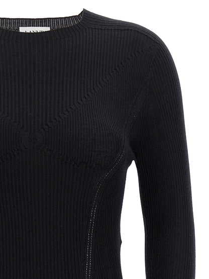 Lanvin Ribbed Sweater Black
