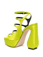 SI ROSSI 140mm Platform Leather Sandals Yellow