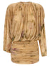 Magda Butrym Dress 07 Dress Printed With Drapes Beige