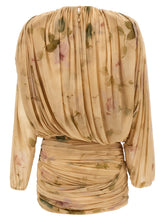 Magda Butrym Dress 07 Dress Printed With Drapes Beige