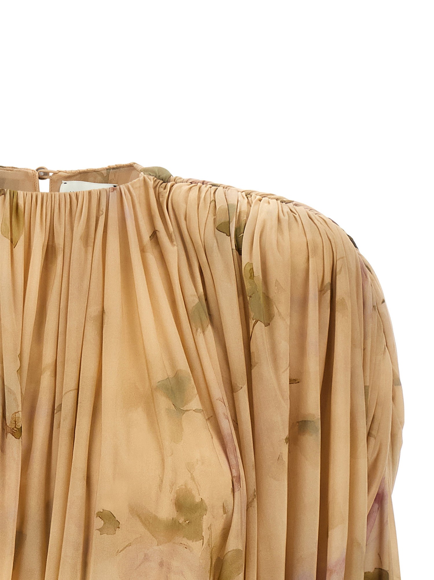 Magda Butrym Dress 07 Dress Printed With Drapes Beige
