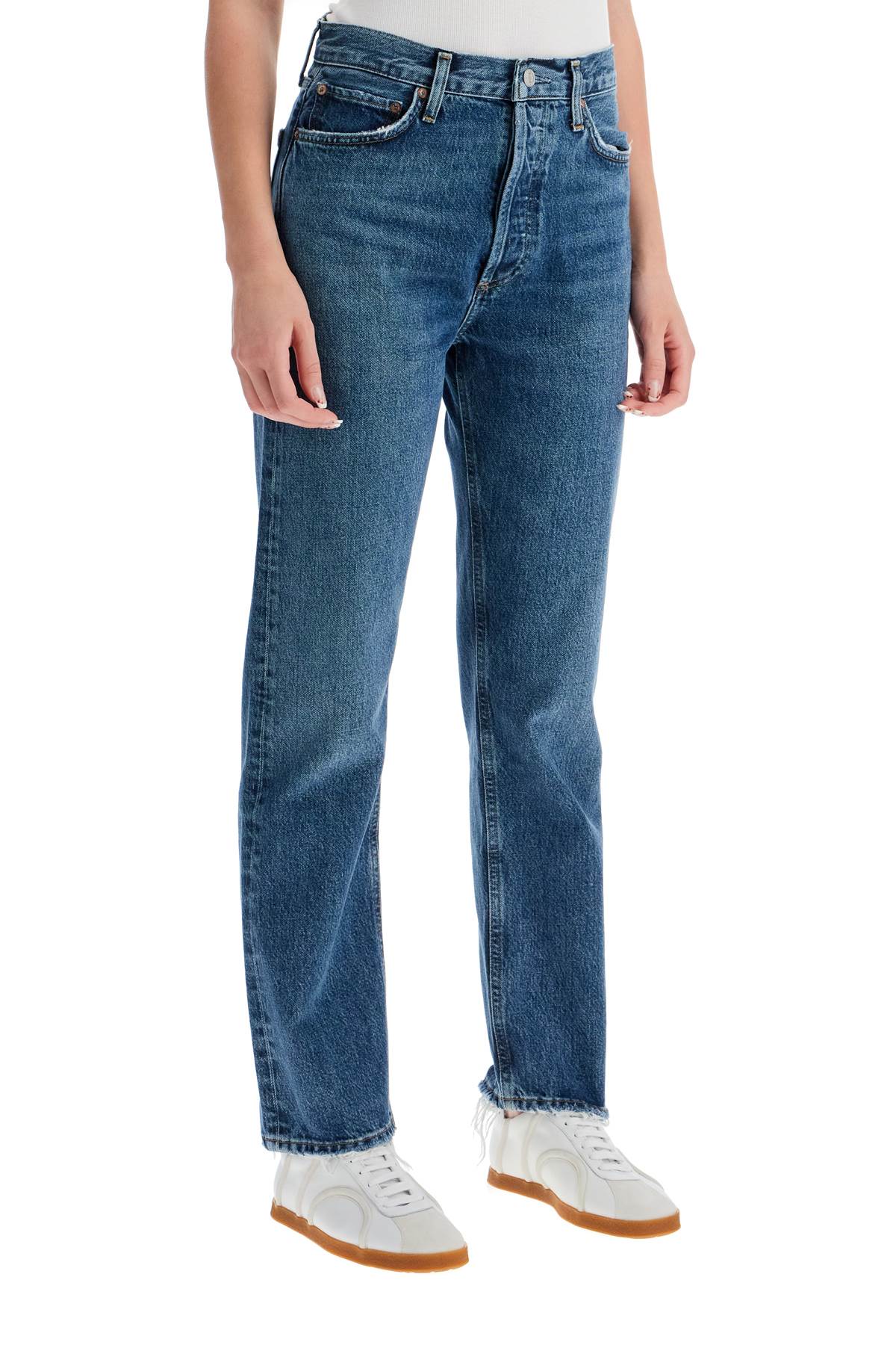 Pinched  high-waisted jeans