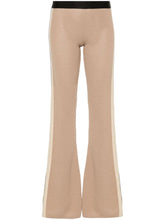 Palm Angels Flared Crochet-Knit Cotton Trousers Beige Beige