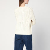 Polo Ralph Lauren Cream Cable-Knit Sweater with Flag Detail Green