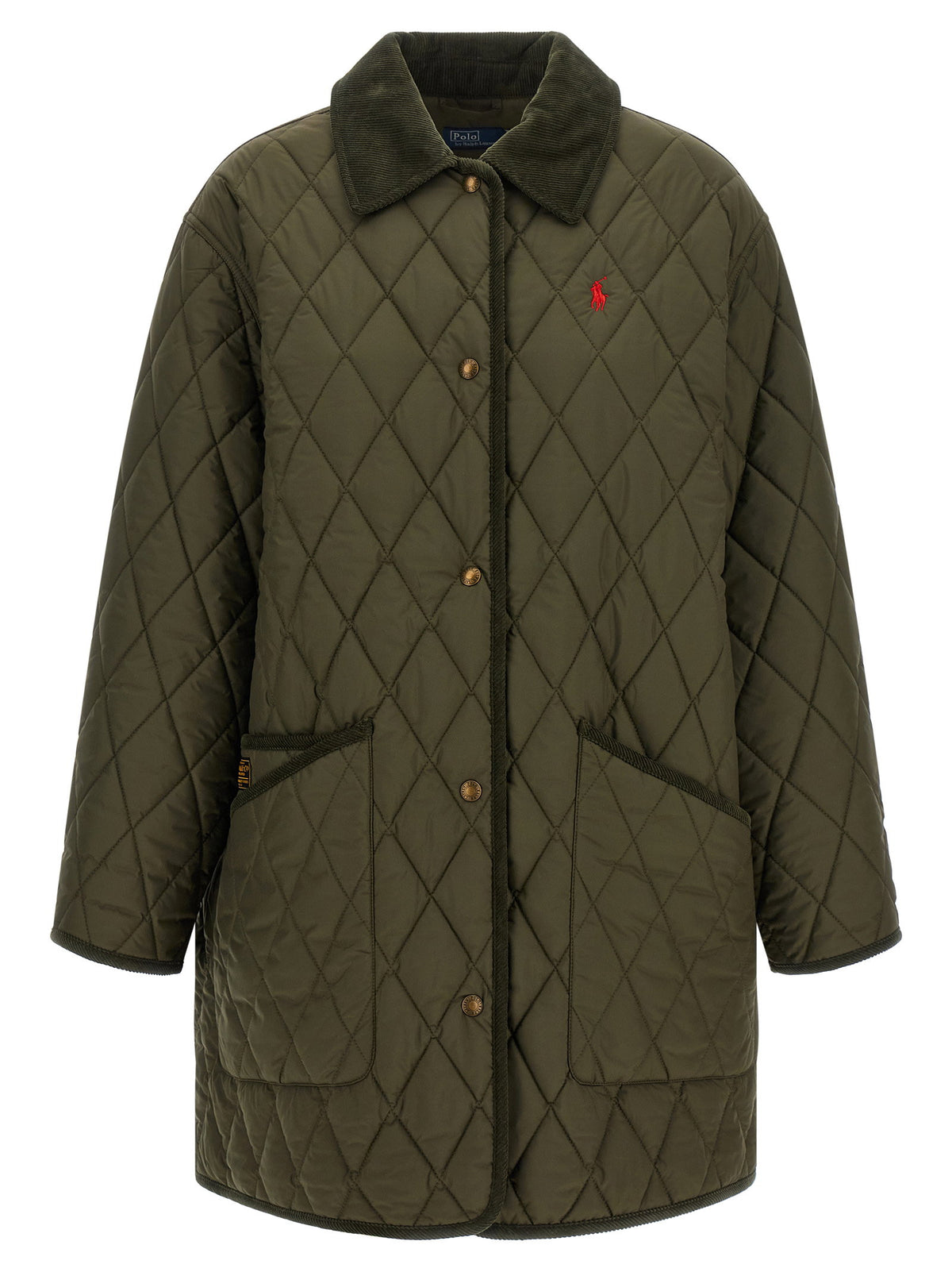 Polo Ralph Lauren Quilted Padded Jacket With Embroidery Green