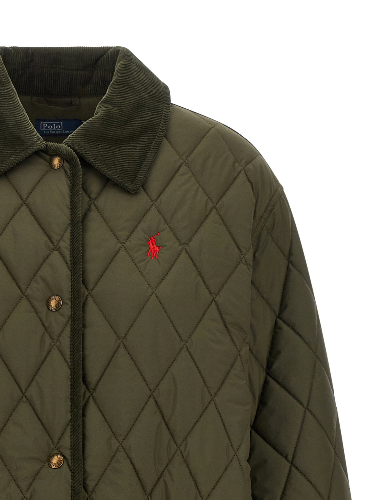 Polo Ralph Lauren Quilted Padded Jacket With Embroidery Green