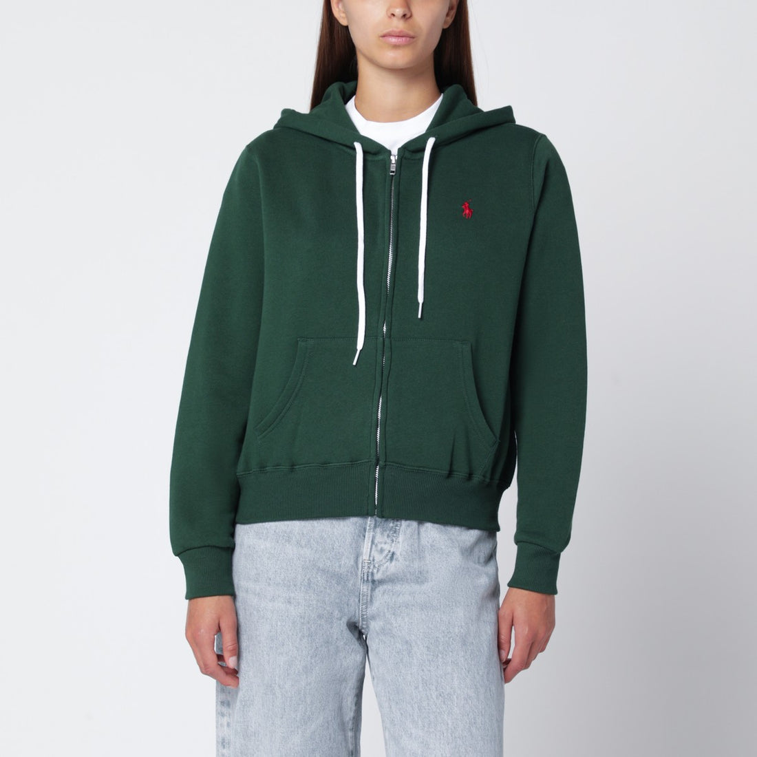 Polo Ralph Lauren Pine Green Cotton-Blend Zip Hoodie Pink