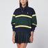 Polo Ralph Lauren Long-Sleeved Striped Cotton Polo Shirt Blue Yellow Green Multicolor