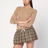 Polo Ralph Lauren Cable-Knit Wool and Cashmere Crewneck Sweater Beige