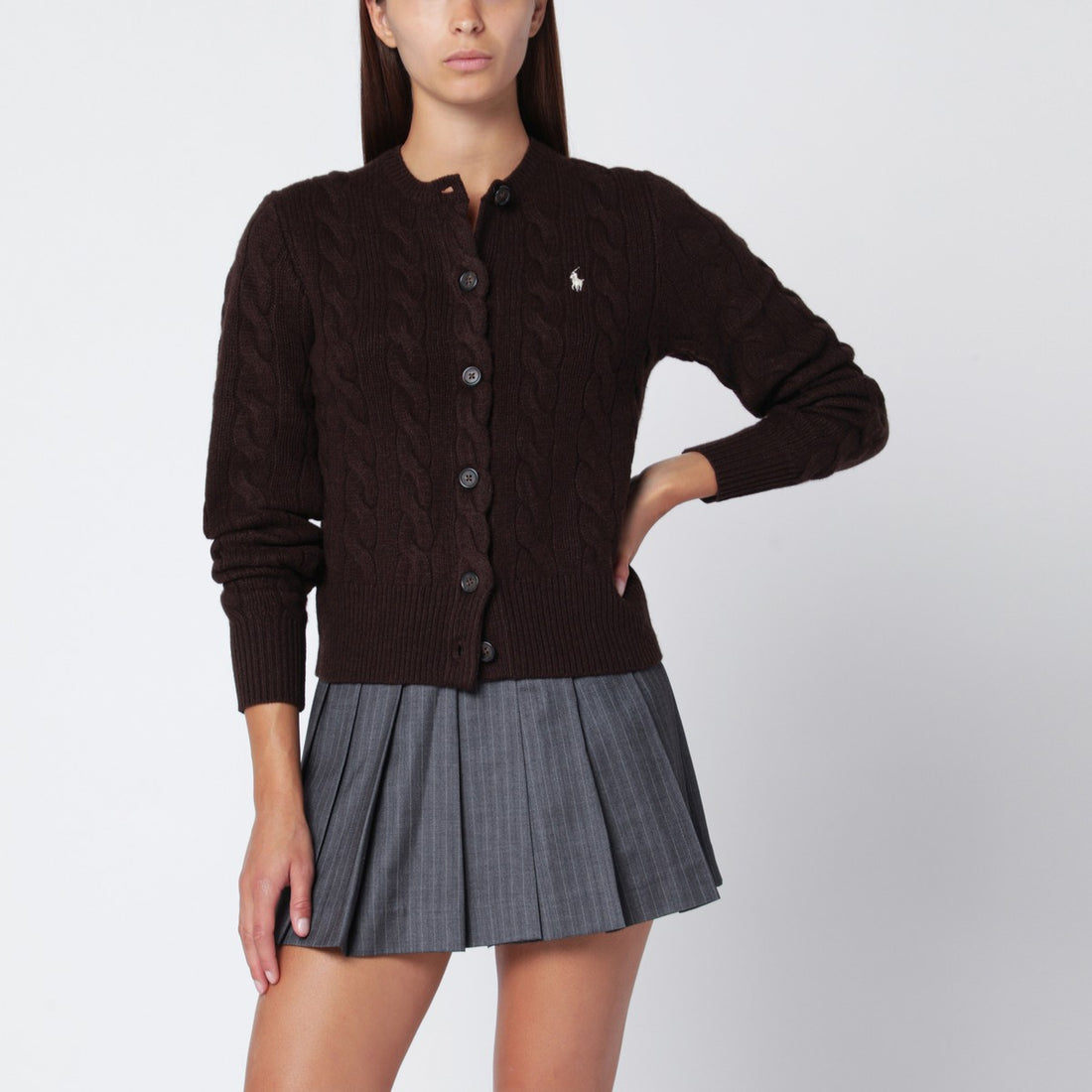 Polo Ralph Lauren Cable-Knit Wool and Cashmere Cardigan White