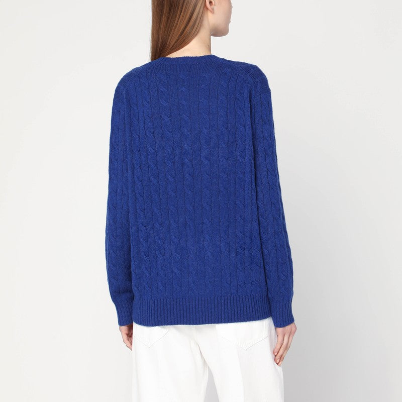 Polo Ralph Lauren Cobalt Blue Wool and Cashmere Cable-Knit Sweater Blue