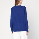 Polo Ralph Lauren Cobalt Blue Wool and Cashmere Cable-Knit Sweater Blue