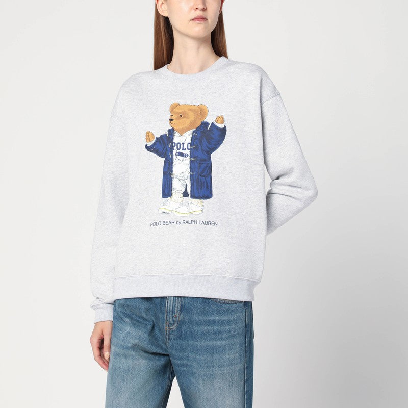 Polo Ralph Lauren Light Grey Polo Bear Cotton-Blend Sweatshirt White