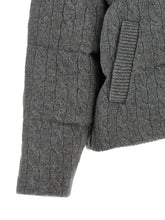 Polo Ralph Lauren Knitted Braided Down Jacket Gray