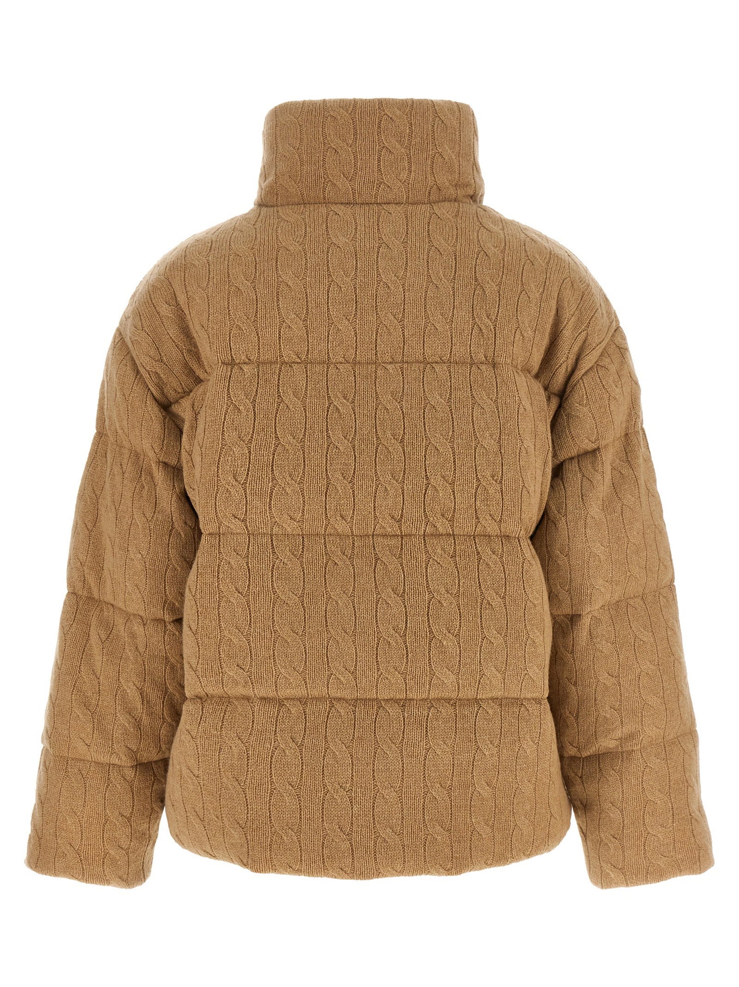 Polo Ralph Lauren Knitted Braided Down Jacket Beige